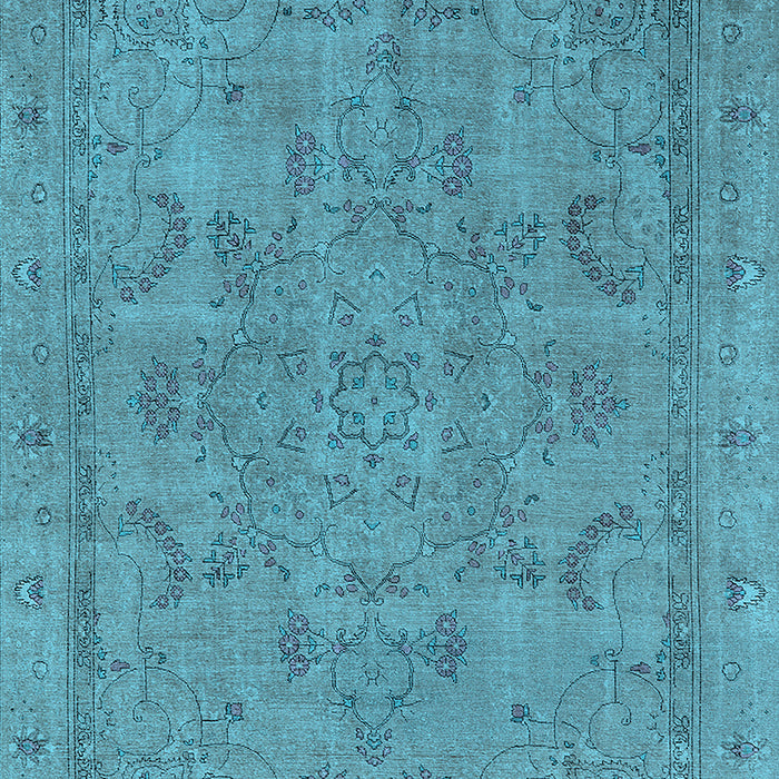 Machine Washable Oriental Light Blue Industrial Rug, wshurb2178lblu