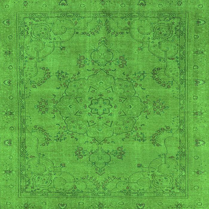 Square Oriental Green Industrial Rug, urb2178grn