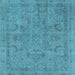 Square Machine Washable Oriental Light Blue Industrial Rug, wshurb2178lblu