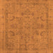 Square Machine Washable Oriental Orange Industrial Area Rugs, wshurb2178org