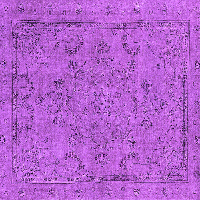 Square Machine Washable Oriental Purple Industrial Area Rugs, wshurb2178pur