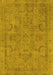 Machine Washable Oriental Yellow Industrial Rug, wshurb2178yw