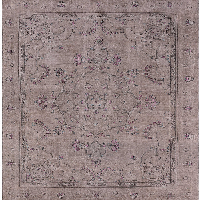 Square Machine Washable Industrial Modern Mauve Taupe Purple Rug, wshurb2178