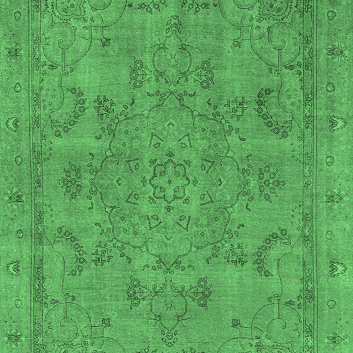 Machine Washable Oriental Emerald Green Industrial Area Rugs, wshurb2178emgrn