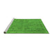 Sideview of Machine Washable Oriental Green Industrial Area Rugs, wshurb2178grn