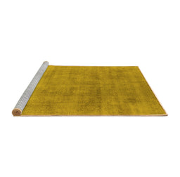 Sideview of Machine Washable Oriental Yellow Industrial Rug, wshurb2179yw