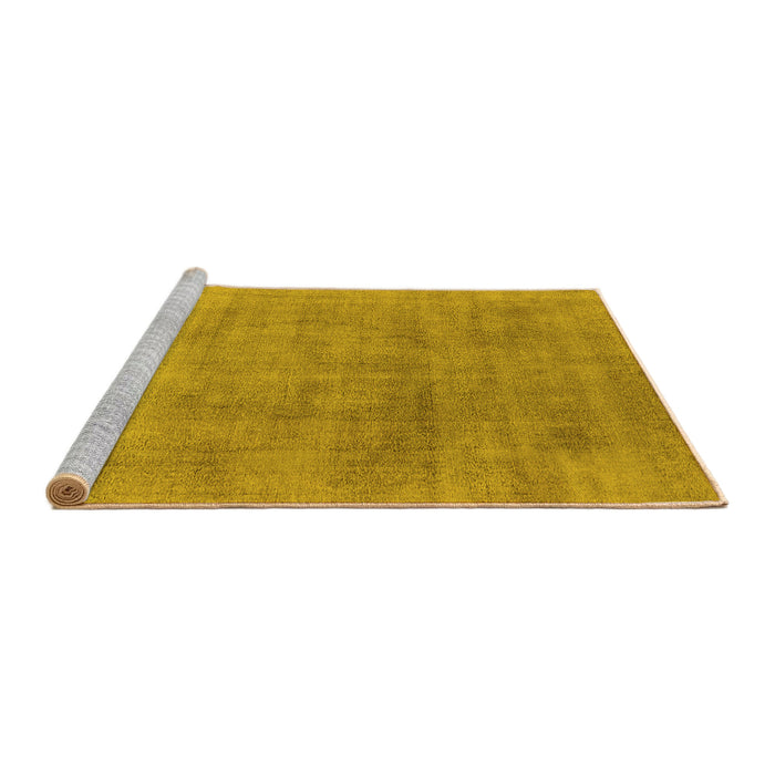 Sideview of Machine Washable Oriental Yellow Industrial Rug, wshurb2179yw
