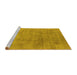 Sideview of Machine Washable Oriental Yellow Industrial Rug, wshurb2179yw