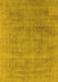 Machine Washable Oriental Yellow Industrial Rug, wshurb2179yw