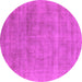 Round Oriental Pink Industrial Rug, urb2179pnk