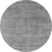 Round Oriental Gray Industrial Rug, urb2179gry