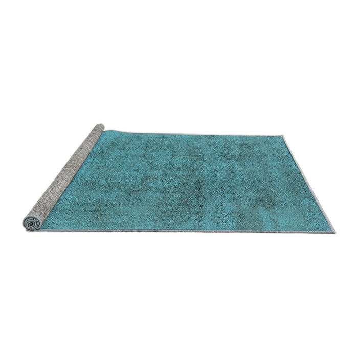 Sideview of Machine Washable Oriental Light Blue Industrial Rug, wshurb2179lblu