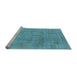 Sideview of Machine Washable Oriental Light Blue Industrial Rug, wshurb2179lblu