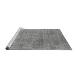 Sideview of Machine Washable Oriental Gray Industrial Rug, wshurb2179gry