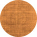 Round Oriental Orange Industrial Rug, urb2179org