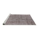 Sideview of Machine Washable Industrial Modern Silver Pink Rug, wshurb2180