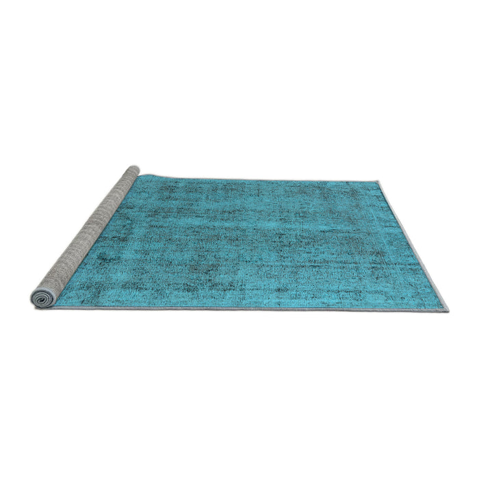 Sideview of Machine Washable Oriental Light Blue Industrial Rug, wshurb2180lblu