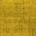 Square Machine Washable Oriental Yellow Industrial Rug, wshurb2180yw