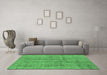 Machine Washable Oriental Emerald Green Industrial Area Rugs in a Living Room,, wshurb2180emgrn