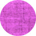 Round Oriental Pink Industrial Rug, urb2180pnk