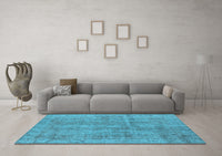 Machine Washable Oriental Light Blue Industrial Rug, wshurb2180lblu