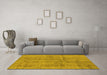 Machine Washable Oriental Yellow Industrial Rug in a Living Room, wshurb2180yw