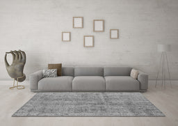 Machine Washable Oriental Gray Industrial Rug in a Living Room,, wshurb2180gry