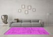 Machine Washable Oriental Pink Industrial Rug in a Living Room, wshurb2180pnk