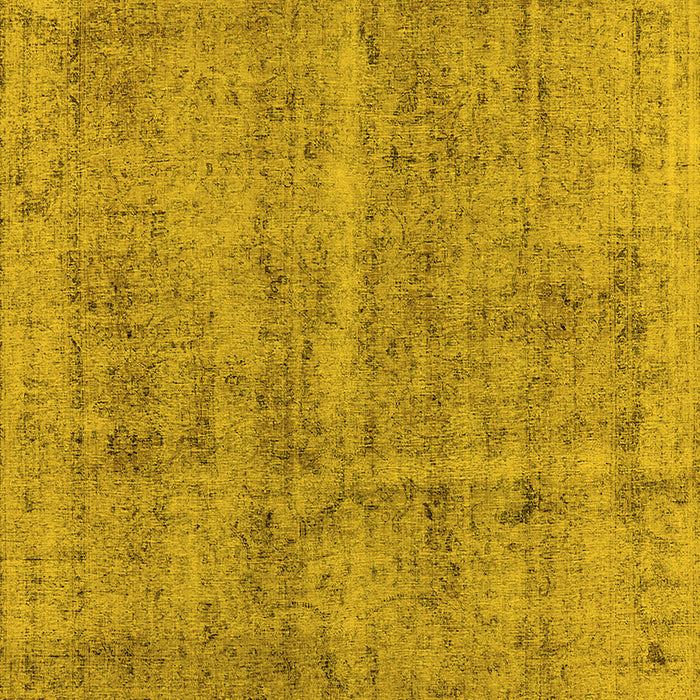Machine Washable Oriental Yellow Industrial Rug, wshurb2180yw