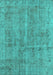 Machine Washable Oriental Turquoise Industrial Area Rugs, wshurb2180turq