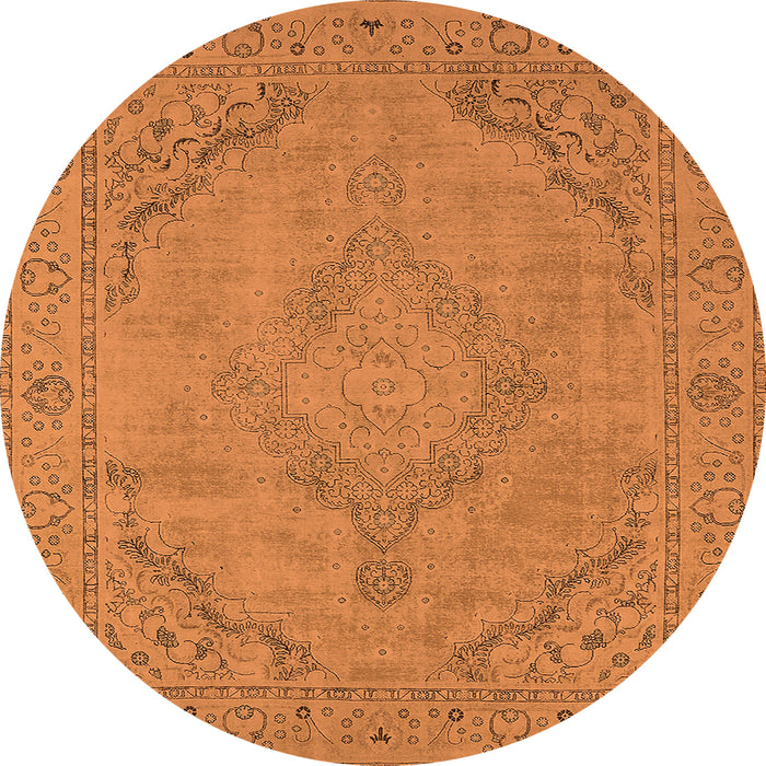 Round Oriental Orange Industrial Rug, urb2181org