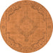 Round Oriental Orange Industrial Rug, urb2181org