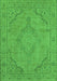 Machine Washable Oriental Green Industrial Area Rugs, wshurb2181grn