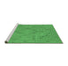 Sideview of Machine Washable Oriental Emerald Green Industrial Area Rugs, wshurb2181emgrn