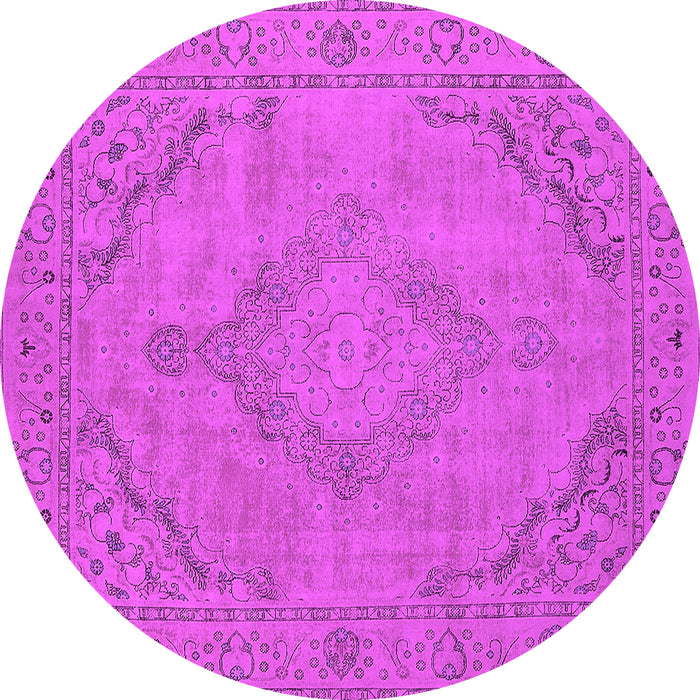 Round Oriental Pink Industrial Rug, urb2181pnk