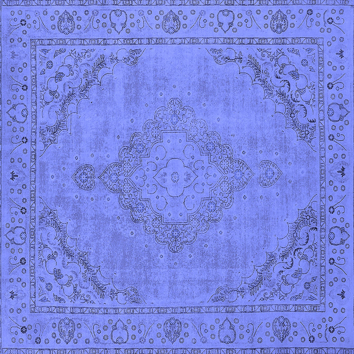 Square Oriental Blue Industrial Rug, urb2181blu