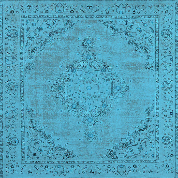 Square Oriental Light Blue Industrial Rug, urb2181lblu