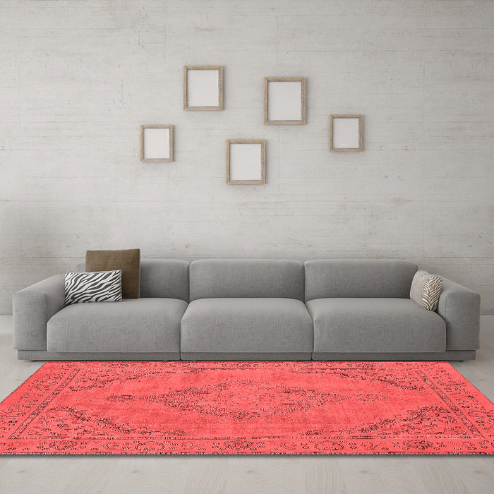 Industrial Red Washable Rugs