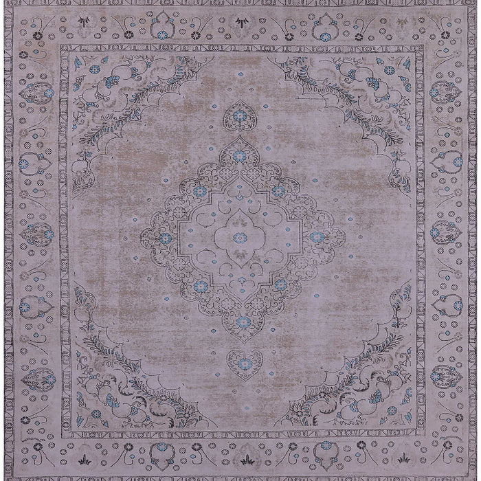 Square Machine Washable Industrial Modern Dark Gray Rug, wshurb2181