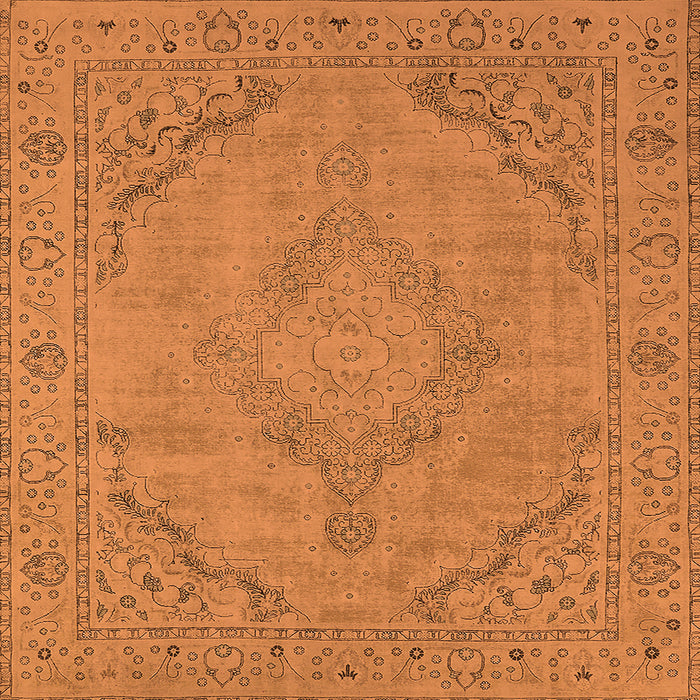 Square Oriental Orange Industrial Rug, urb2181org