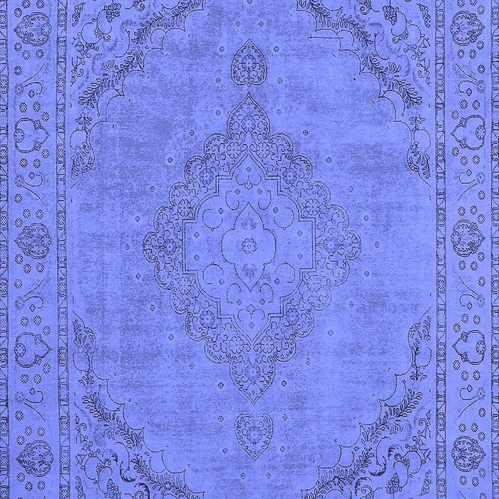 Machine Washable Oriental Blue Industrial Rug, wshurb2181blu