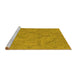 Sideview of Machine Washable Oriental Yellow Industrial Rug, wshurb2181yw