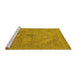 Sideview of Machine Washable Oriental Yellow Industrial Rug, wshurb2182yw