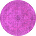 Round Oriental Pink Industrial Rug, urb2182pnk