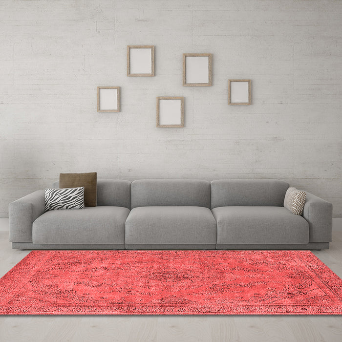 Industrial Red Washable Rugs