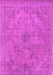 Machine Washable Oriental Pink Industrial Rug, wshurb2182pnk