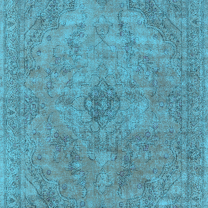 Machine Washable Oriental Light Blue Industrial Rug, wshurb2182lblu