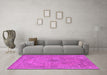 Machine Washable Oriental Pink Industrial Rug in a Living Room, wshurb2182pnk