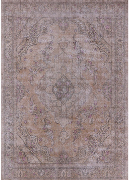 Machine Washable Industrial Modern Khaki Rose Pink Rug, wshurb2182