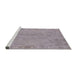 Sideview of Machine Washable Industrial Modern Silver Pink Rug, wshurb2183